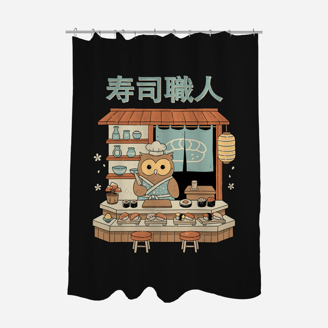 Owl Sushi Master-None-Polyester-Shower Curtain-GODZILLARGE