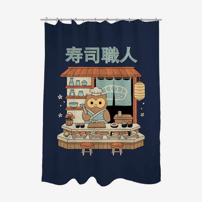 Owl Sushi Master-None-Polyester-Shower Curtain-GODZILLARGE