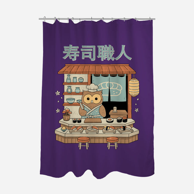 Owl Sushi Master-None-Polyester-Shower Curtain-GODZILLARGE