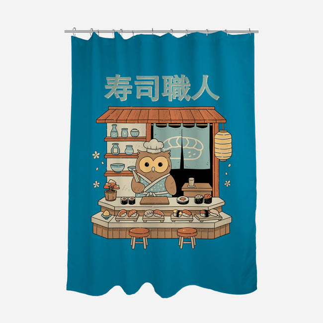 Owl Sushi Master-None-Polyester-Shower Curtain-GODZILLARGE