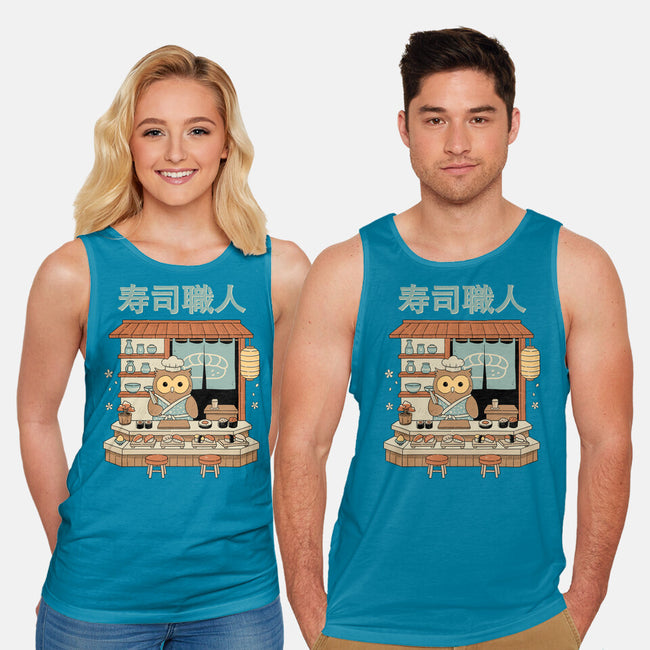 Owl Sushi Master-Unisex-Basic-Tank-GODZILLARGE