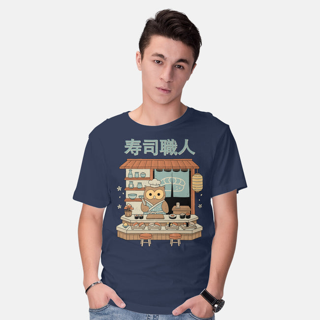 Owl Sushi Master-Mens-Basic-Tee-GODZILLARGE