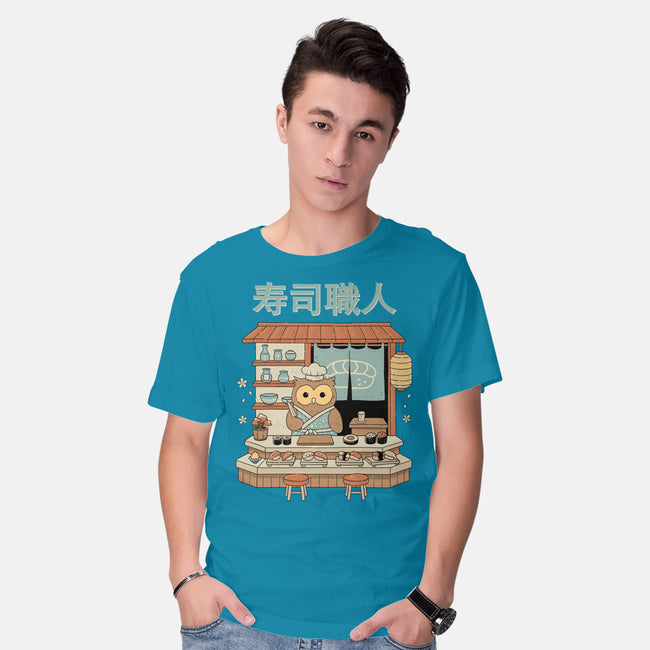 Owl Sushi Master-Mens-Basic-Tee-GODZILLARGE