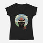 Neko Tako-Womens-V-Neck-Tee-vp021