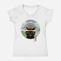 Neko Tako-Womens-V-Neck-Tee-vp021