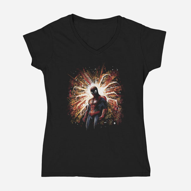 The Spider Rises-Womens-V-Neck-Tee-zascanauta