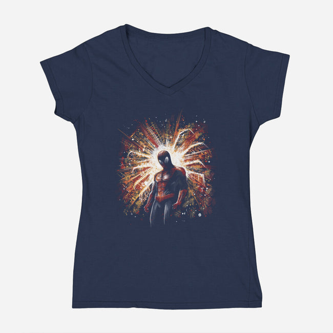 The Spider Rises-Womens-V-Neck-Tee-zascanauta