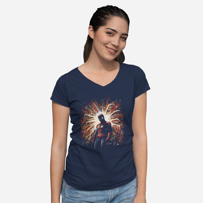 The Spider Rises-Womens-V-Neck-Tee-zascanauta