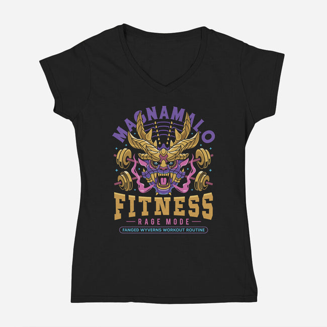 Magnamalo Fitness-Womens-V-Neck-Tee-LAGELANTEE