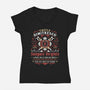 Castle Dimitrescu Vineyard Crest-Womens-V-Neck-Tee-LAGELANTEE