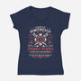 Castle Dimitrescu Vineyard Crest-Womens-V-Neck-Tee-LAGELANTEE