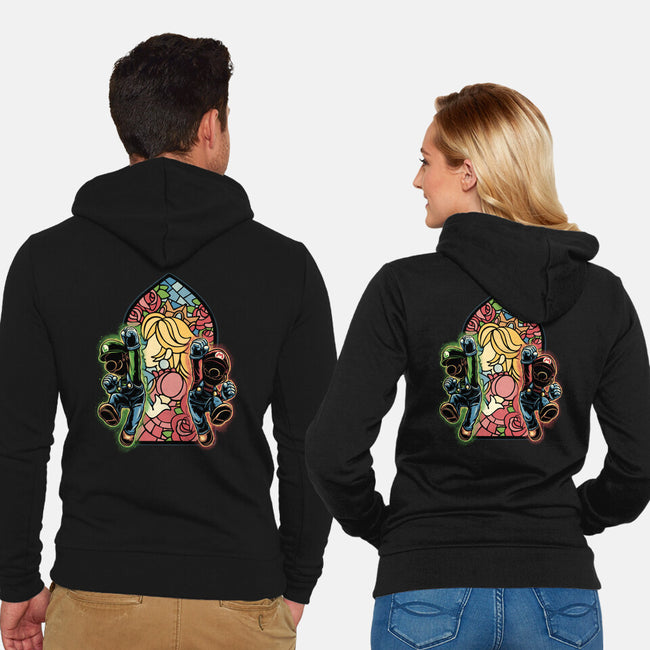 Stained Glass Of Hope-Unisex-Zip-Up-Sweatshirt-glitchygorilla
