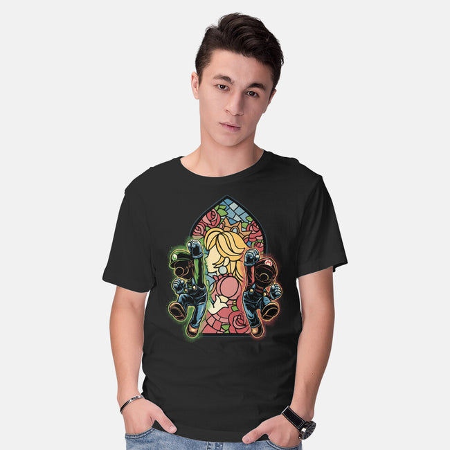 Stained Glass Of Hope-Mens-Basic-Tee-glitchygorilla