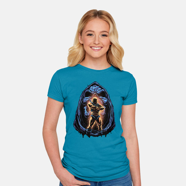 Shining Aura Of Power-Womens-Fitted-Tee-glitchygorilla