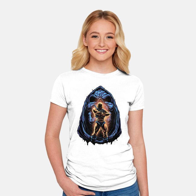 Shining Aura Of Power-Womens-Fitted-Tee-glitchygorilla
