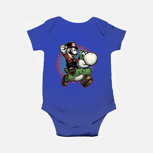 Ride The Green Dino-Baby-Basic-Onesie-glitchygorilla