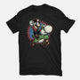 Ride The Green Dino-Mens-Basic-Tee-glitchygorilla