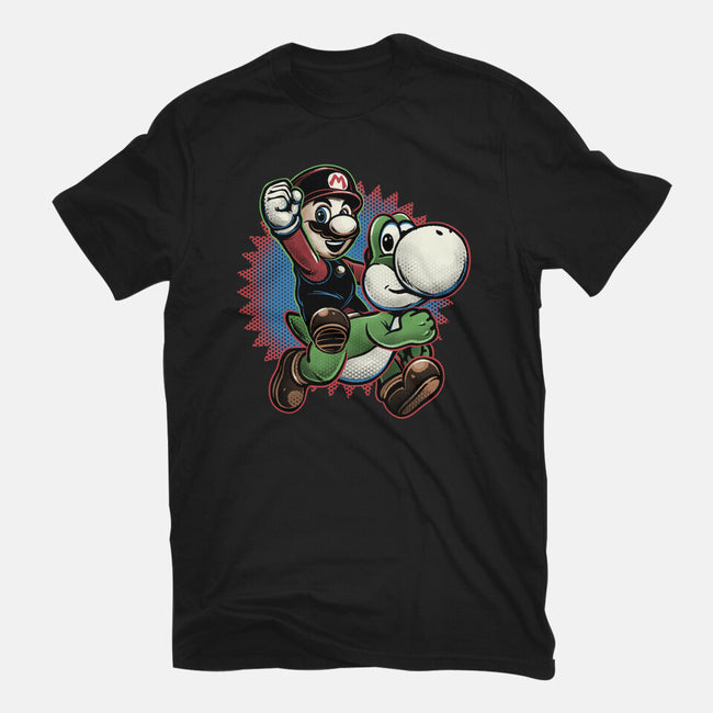Ride The Green Dino-Unisex-Basic-Tee-glitchygorilla