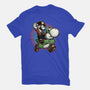Ride The Green Dino-Mens-Heavyweight-Tee-glitchygorilla