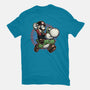 Ride The Green Dino-Mens-Basic-Tee-glitchygorilla