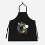 Ride The Green Dino-Unisex-Kitchen-Apron-glitchygorilla