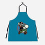 Ride The Green Dino-Unisex-Kitchen-Apron-glitchygorilla