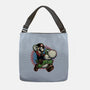 Ride The Green Dino-None-Adjustable Tote-Bag-glitchygorilla