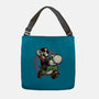 Ride The Green Dino-None-Adjustable Tote-Bag-glitchygorilla