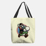 Ride The Green Dino-None-Basic Tote-Bag-glitchygorilla