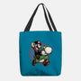 Ride The Green Dino-None-Basic Tote-Bag-glitchygorilla