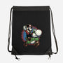 Ride The Green Dino-None-Drawstring-Bag-glitchygorilla