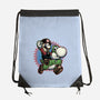 Ride The Green Dino-None-Drawstring-Bag-glitchygorilla