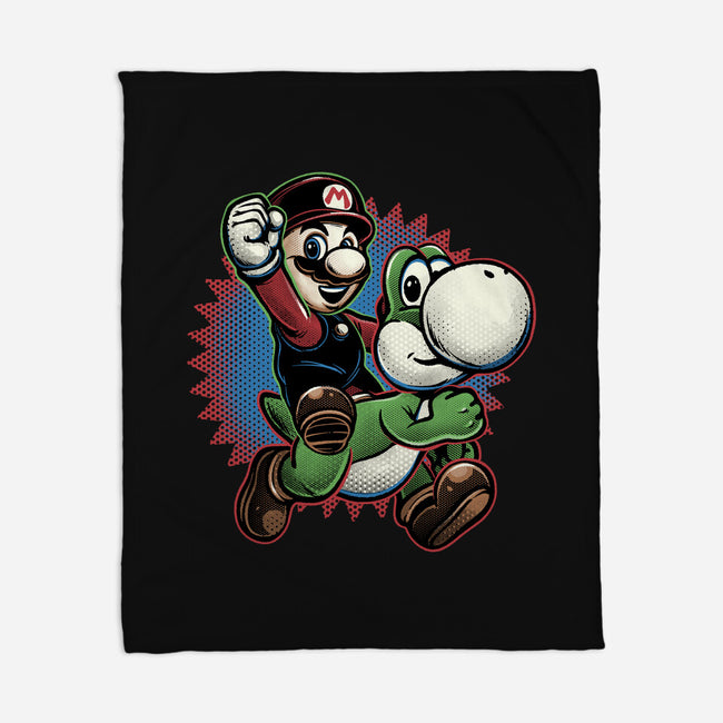 Ride The Green Dino-None-Fleece-Blanket-glitchygorilla