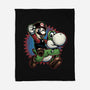 Ride The Green Dino-None-Fleece-Blanket-glitchygorilla