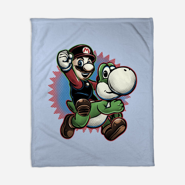Ride The Green Dino-None-Fleece-Blanket-glitchygorilla