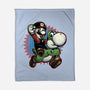 Ride The Green Dino-None-Fleece-Blanket-glitchygorilla