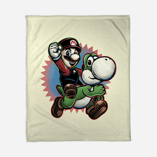 Ride The Green Dino-None-Fleece-Blanket-glitchygorilla
