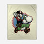 Ride The Green Dino-None-Fleece-Blanket-glitchygorilla