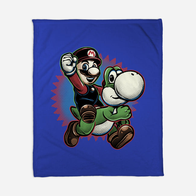Ride The Green Dino-None-Fleece-Blanket-glitchygorilla
