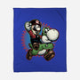 Ride The Green Dino-None-Fleece-Blanket-glitchygorilla