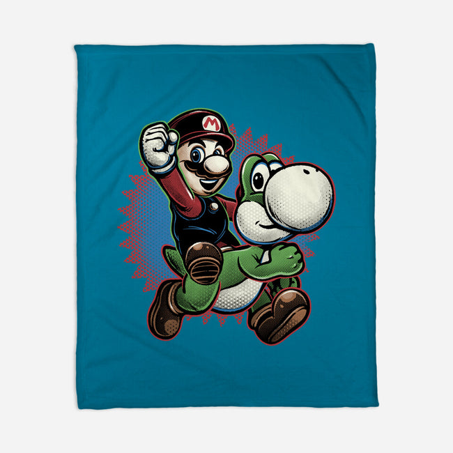 Ride The Green Dino-None-Fleece-Blanket-glitchygorilla