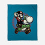 Ride The Green Dino-None-Fleece-Blanket-glitchygorilla