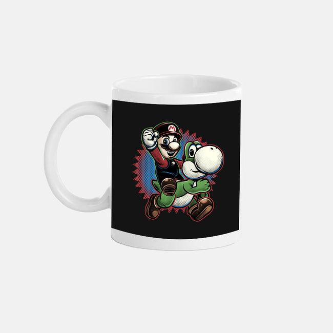 Ride The Green Dino-None-Mug-Drinkware-glitchygorilla