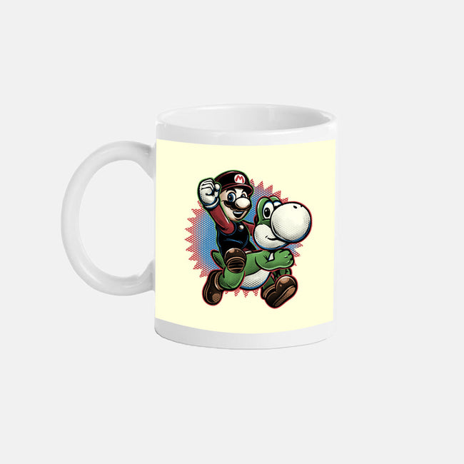 Ride The Green Dino-None-Mug-Drinkware-glitchygorilla