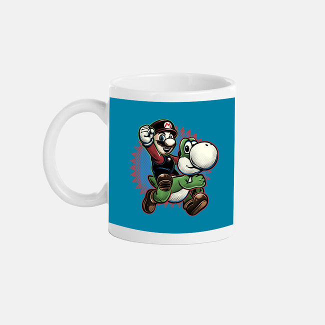 Ride The Green Dino-None-Mug-Drinkware-glitchygorilla