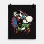 Ride The Green Dino-None-Matte-Poster-glitchygorilla