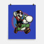 Ride The Green Dino-None-Matte-Poster-glitchygorilla
