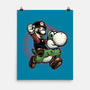 Ride The Green Dino-None-Matte-Poster-glitchygorilla