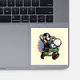 Ride The Green Dino-None-Glossy-Sticker-glitchygorilla