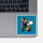 Ride The Green Dino-None-Glossy-Sticker-glitchygorilla